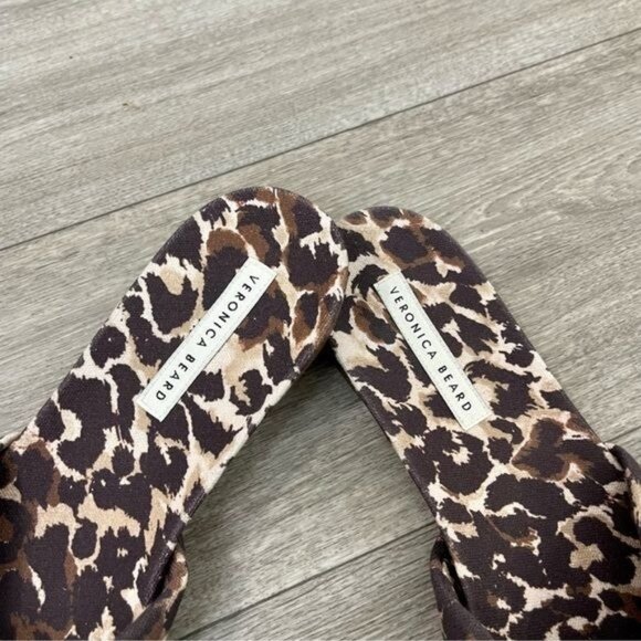 VERONICA BEARD Etra Knotted Leopard-Print Canvas Slide Sandals Size 6 - Picture 6 of 8